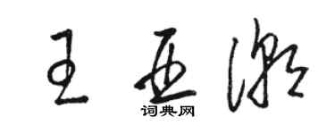 駱恆光王亞潮草書個性簽名怎么寫