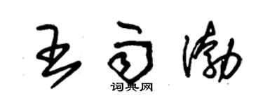 朱錫榮王雨渤草書個性簽名怎么寫