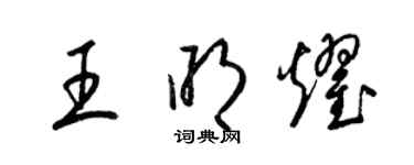 梁錦英王明耀草書個性簽名怎么寫