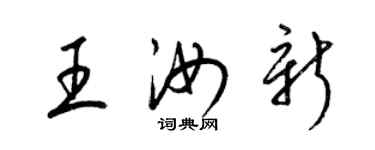 梁錦英王汝新草書個性簽名怎么寫