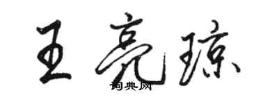 駱恆光王亮瓊行書個性簽名怎么寫