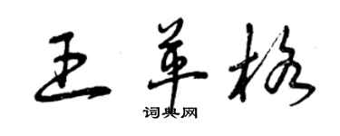 曾慶福王革格草書個性簽名怎么寫