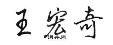 駱恆光王宏奇行書個性簽名怎么寫
