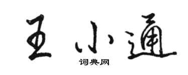 駱恆光王小通行書個性簽名怎么寫