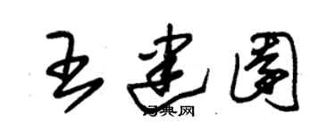 朱錫榮王建園草書個性簽名怎么寫