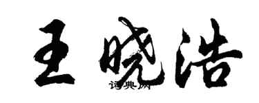 胡問遂王曉浩行書個性簽名怎么寫
