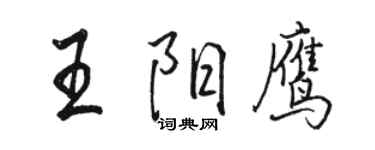 駱恆光王陽鷹行書個性簽名怎么寫