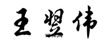 胡問遂王翌偉行書個性簽名怎么寫