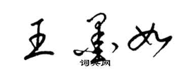 梁錦英王墨如草書個性簽名怎么寫