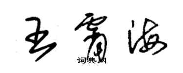 朱錫榮王霄海草書個性簽名怎么寫