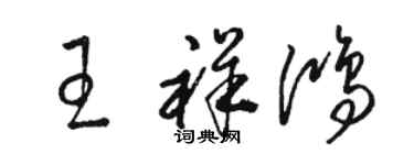 駱恆光王祥鴻草書個性簽名怎么寫