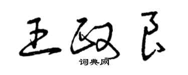 曾慶福王政良草書個性簽名怎么寫