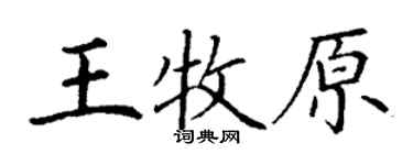 丁謙王牧原楷書個性簽名怎么寫
