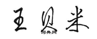 駱恆光王貝米行書個性簽名怎么寫