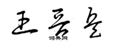 曾慶福王晉兵草書個性簽名怎么寫