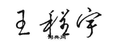 駱恆光王程宇草書個性簽名怎么寫
