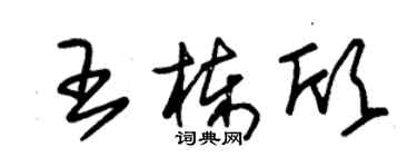 朱錫榮王棟欣草書個性簽名怎么寫