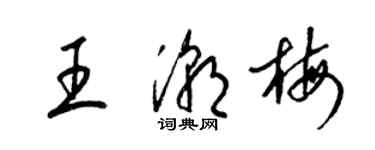 梁錦英王潮梅草書個性簽名怎么寫