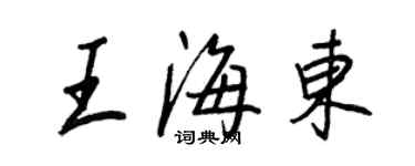 王正良王海東行書個性簽名怎么寫