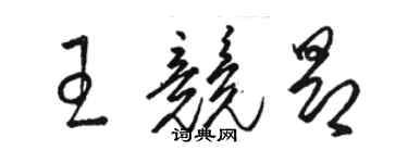 駱恆光王競昂草書個性簽名怎么寫