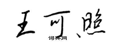 王正良王可照行書個性簽名怎么寫