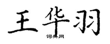 丁謙王華羽楷書個性簽名怎么寫