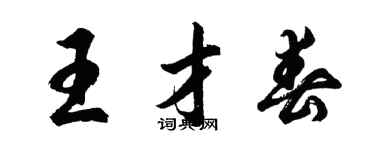 胡問遂王才春行書個性簽名怎么寫