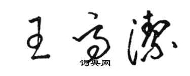 駱恆光王高潔草書個性簽名怎么寫