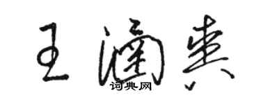 駱恆光王涵爽草書個性簽名怎么寫