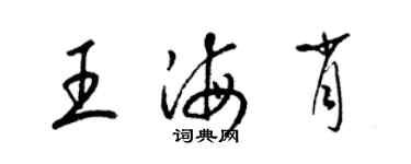梁錦英王海肖草書個性簽名怎么寫