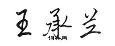 駱恆光王承蘭行書個性簽名怎么寫