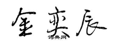 曾慶福金奕辰行書個性簽名怎么寫