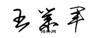 朱錫榮王業軍草書個性簽名怎么寫