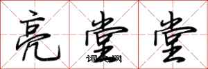 荊霄鵬亮堂堂行書怎么寫