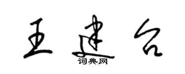 梁錦英王建台草書個性簽名怎么寫