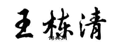 胡問遂王棟清行書個性簽名怎么寫