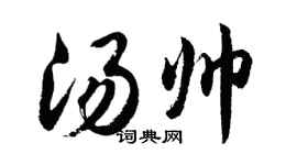 胡問遂湯帥行書個性簽名怎么寫