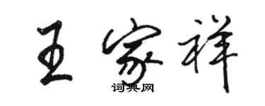 駱恆光王家祥行書個性簽名怎么寫