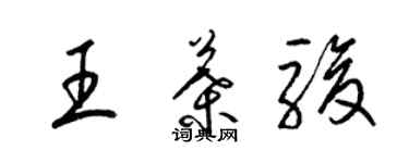 梁錦英王葉駿草書個性簽名怎么寫