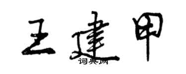 曾慶福王建甲行書個性簽名怎么寫