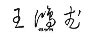 駱恆光王鴻武草書個性簽名怎么寫