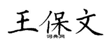 丁謙王保文楷書個性簽名怎么寫