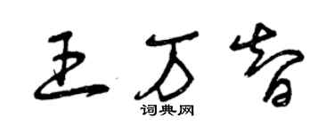 曾慶福王萬智草書個性簽名怎么寫