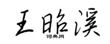 王正良王昭溪行書個性簽名怎么寫