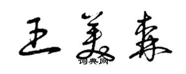 曾慶福王美森草書個性簽名怎么寫