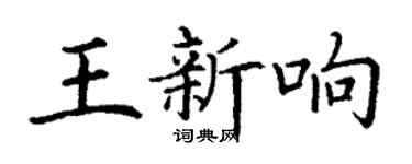 丁謙王新響楷書個性簽名怎么寫