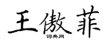 丁謙王傲菲楷書個性簽名怎么寫