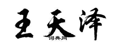 胡問遂王天澤行書個性簽名怎么寫
