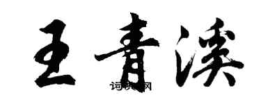 胡問遂王青溪行書個性簽名怎么寫