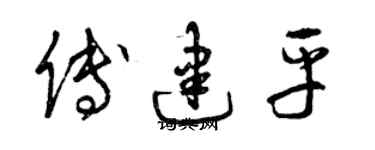 曾慶福傅建平草書個性簽名怎么寫